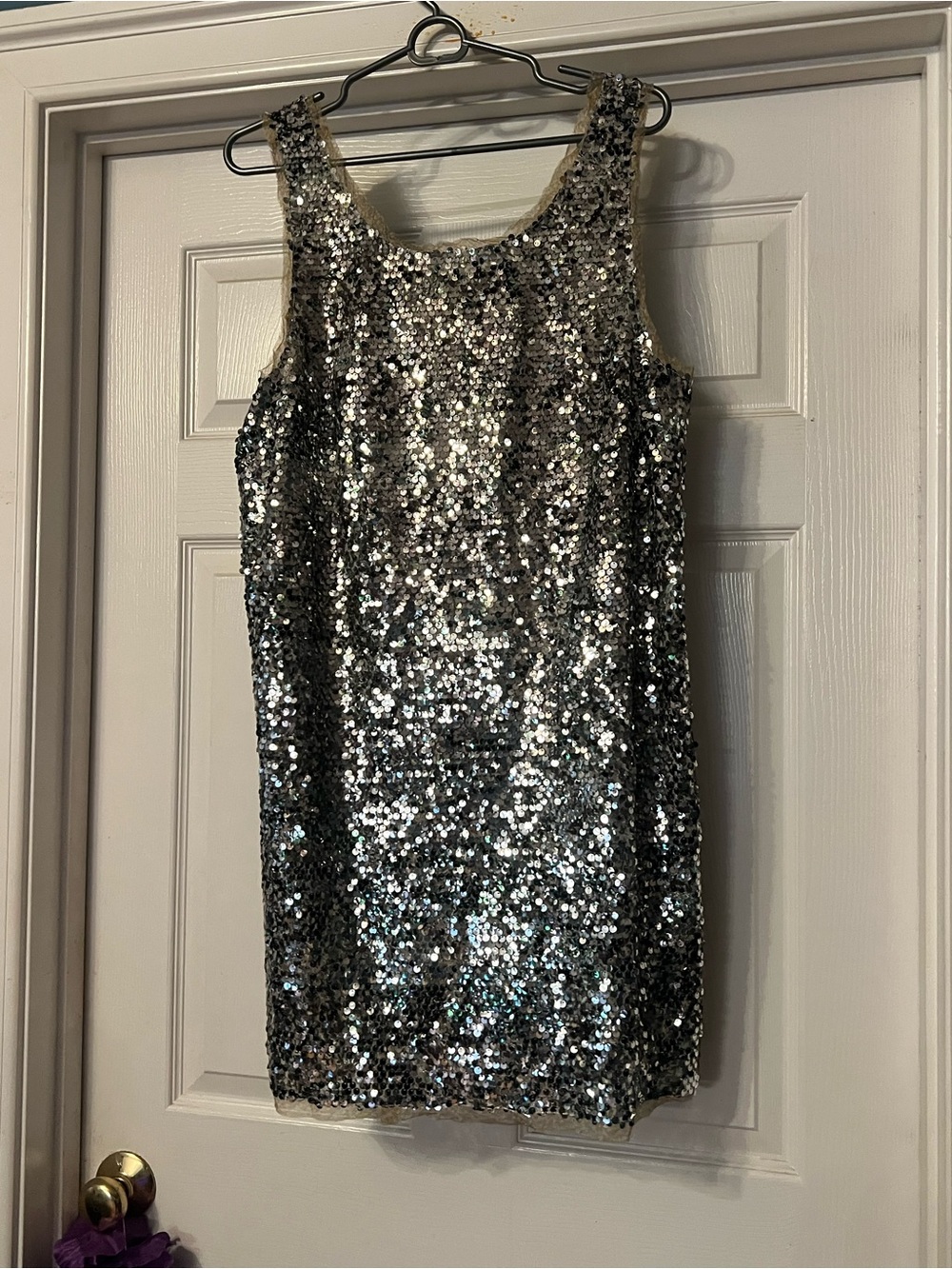 J.Crew Collection Silver Sequin Tank Dress - Womens Glam Party Dress